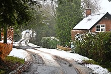 Paradise Lane in snow Paradise Lane, Old Dalby, Melton Mowbray in snow.jpg