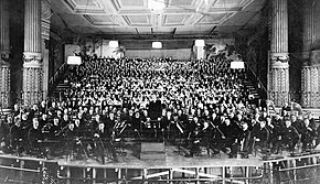 Stokowski and the Philadelphia Orchestra at the 2 March 1916 American premiere of Mahler's 8th Symphony