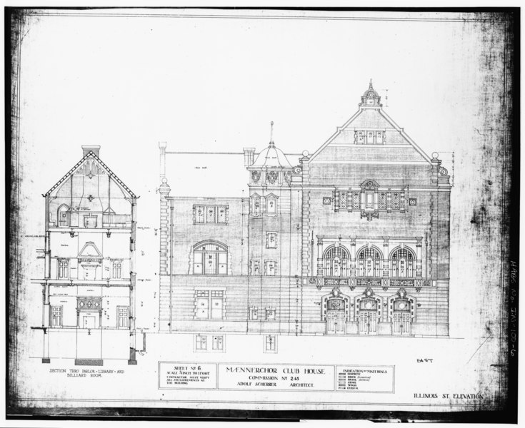 File:Photocopy of measured drawing (from a copy of the original; copy in accompanying field records, location of original unknown) Adolf Scherrer, architect ca. 1906 'ILLINOIS ST. HABS IND,49-IND,33-6.tif