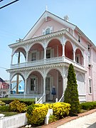 Victorian home, with elaborate trimming.