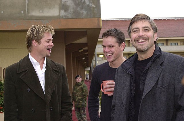 Brad Pitt, Matt Damon and Clooney in 2001 promoting Ocean's Eleven in Turkey
