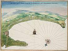 Seventeenth-century map showing the fort of Nieuw Vlissingen. Plan of Nieuw Vlissingen.jpg