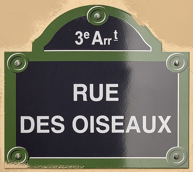 File:Plaque Rue Oiseaux - Paris III (FR75) - 2021-06-16 - 1.jpg