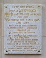 Plaque en hommage à Thomas Jefferson au 92, avenue des Champs-Élysées.