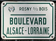 Plate boulevard Elzász Lorraine Rosny Bois 2.jpg