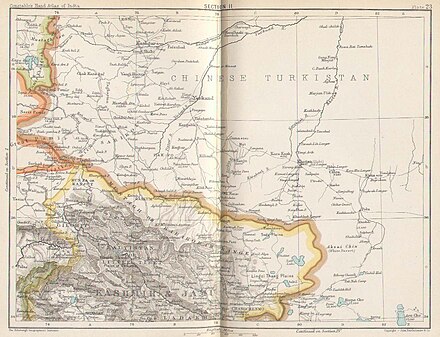 Map of the region including Kashgar (1893)