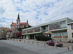 Centre of Polešovice with the Church of Saints Peter and Paul