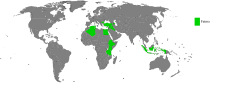 Land hvor Fatma (grønt) er mye brukt