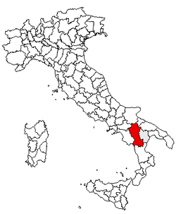 Provincie Potenza na mapě Itálie