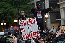Protesters in downtown Seattle Protest on George Floyd's Death (49954589096).jpg