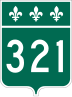 Route 321 marker