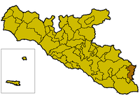 Locatie van Ravanusa in Agrigento (AG)