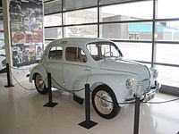 The first Renault 4CV manufactured by FASA-Renault at the factory of Valladolid. The factory was opened in 1951, resulting in a sharp growth in the industrial area.