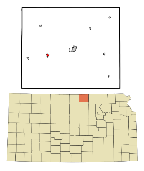 File:Republic County Kansas Incorporated and Unincorporated areas Scandia Highlighted.svg