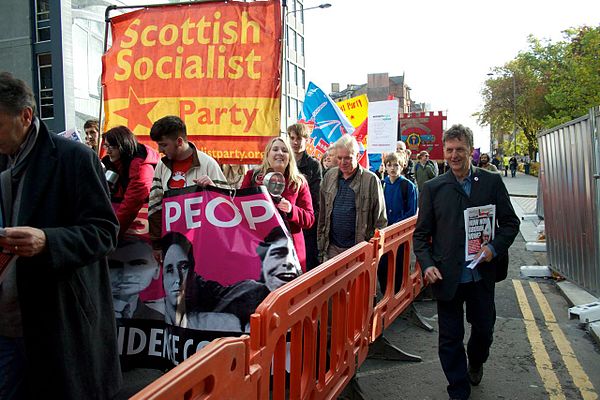 Richie Venton (right) with the SSP in Glasgow, 18 October 2014