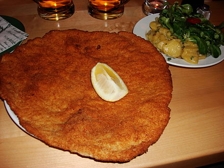 Traditional schnitzel at Fieglmüller