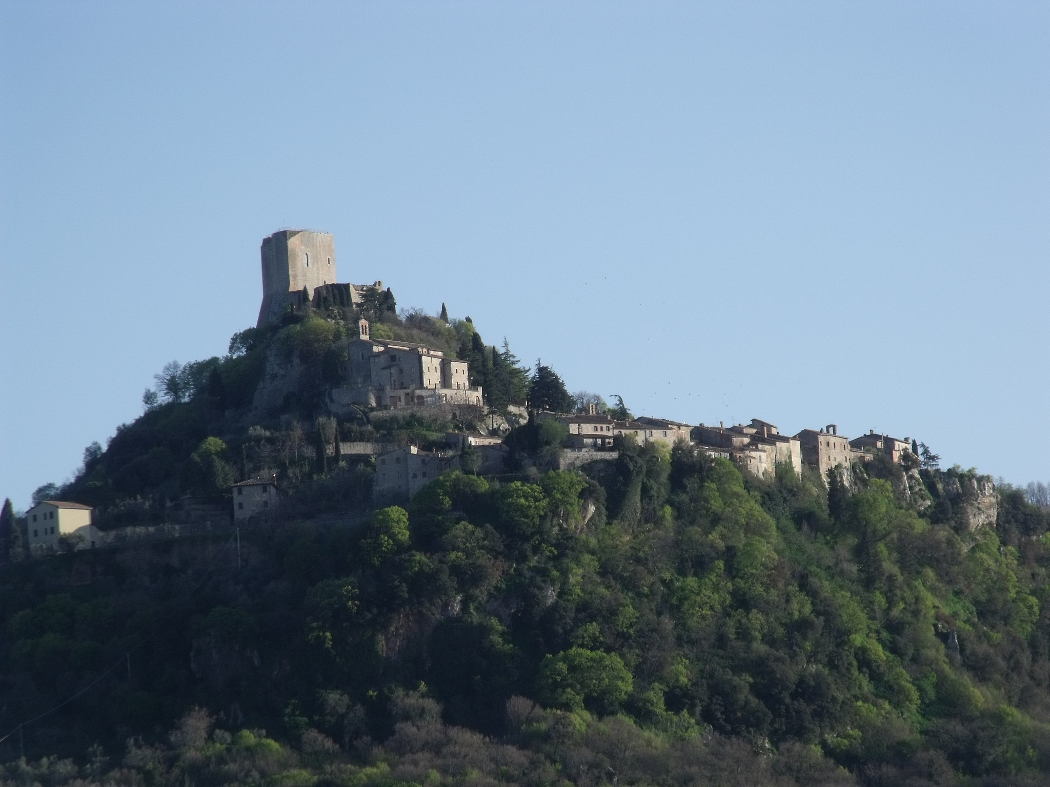 Panorama of Rocca d’Orcia, Castiglione d’Orcia, Val d’Orcia, Province of Siena, Tuscany, Italy (seen from Bagno Vignoni)
