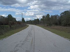 Main car road, looking north