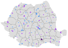 Municipii (municipalities) of Romania

.mw-parser-output .legend{page-break-inside:avoid;break-inside:avoid-column}.mw-parser-output .legend-color{display:inline-block;min-width:1.25em;height:1.25em;line-height:1.25;margin:1px 0;text-align:center;border:1px solid black;background-color:transparent;color:black}.mw-parser-output .legend-text{}
Municipalities
County seat municipalities
Bucharest Romania Municipalities Map.svg