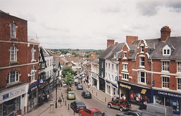 Town centre, looking north from Market House