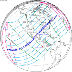 Mapa geral do eclipse