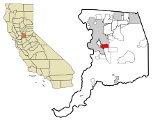 Sacramento County California Obszary włączone i nieposiadające osobowości prawnej Florin Highlighted.svg