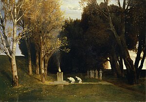 The Sacred Forest (1882), by Arnold Bocklin, Kunstmuseum, Basel Sacred Grove (1882) - Arnold Bocklin (Kunstmuseum Basel).jpg