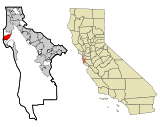 San Mateo County California Incorporated and Unincorporated areas Montara Highlighted.svg