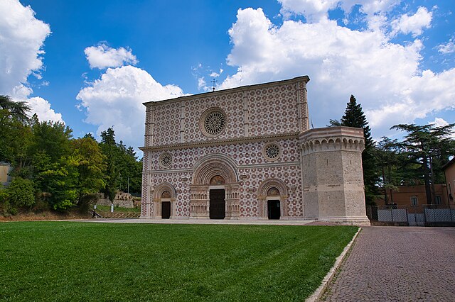 The church of Santa Maria di Collemaggio in L'Aquila, after the reconstruction in 2020
