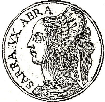 Sarah, as depicted on Promptuarii Iconum Insigniorum by Guillaume Rouillé