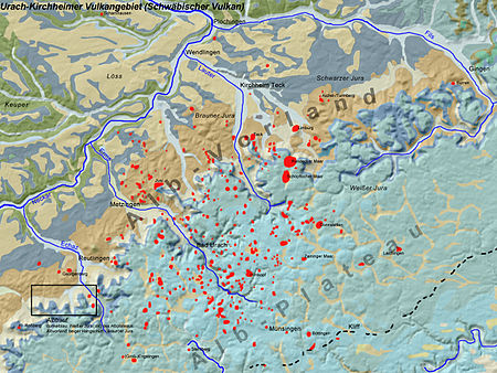 Schwaebischer Vulkan Geo Relief Urach Kirchheim