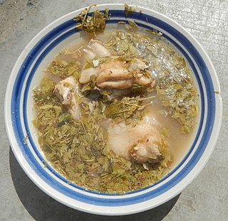 <span class="mw-page-title-main">Sinampalukan</span> Filipino chicken soup dish