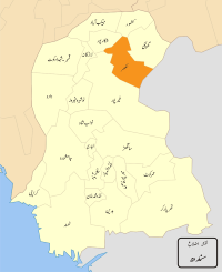 Mapo de Sindh kun Sukkur Distrikto elstarigita