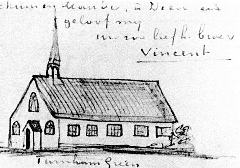 File:Sketch of Turnham Green Congregational Church by Vincent Van Gogh c1875.jpg