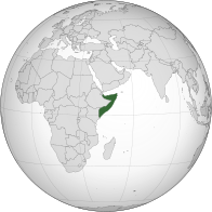 Карта, що показує місце розташування Сомалі