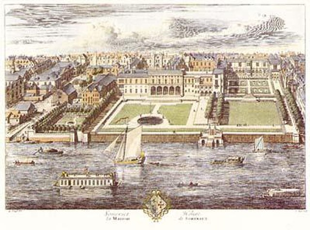 The original Somerset House in 1722
