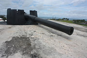 A 9.2" RBL (two 6" RBLs are in background) of the St. David's Battery (or the Examination Battery), St. David's Island, Bermuda in 2011