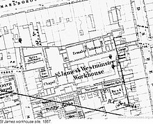 St. James Parish Workhouse with infirmary, Poland Street, London St. james Infirmary1867.jpg