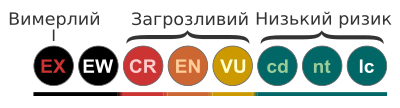 Миниатюра для Файл:Status iucn2.3 uk.svg