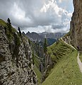 * Nomination The Stevia mountain in the Puez-Geisler Nature Park, Dolomites UNESCO World Heritage Site. Gherdëina valley --Moroder 18:05, 23 September 2017 (UTC) * Promotion Good quality. --Ralf Roletschek 18:11, 23 September 2017 (UTC)