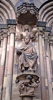 Jean Vallastre, Jugement de Salomon, portail sud de la cathédrale de Strasbourg.