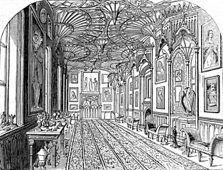 Interior de Strawberry Hill escontra 1842.