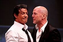 Willis with The Expendables co-star Sylvester Stallone, 2010