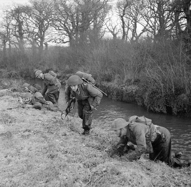 Infantry training at the 47th Division School of Battle Drill at Lymington near Southampton, Hampshire, 11 March 1942.