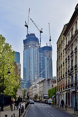 Skyscraper construction site in January 2024