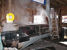 Boiling syrup The modern way of boiling the syrup (2376315226).jpg