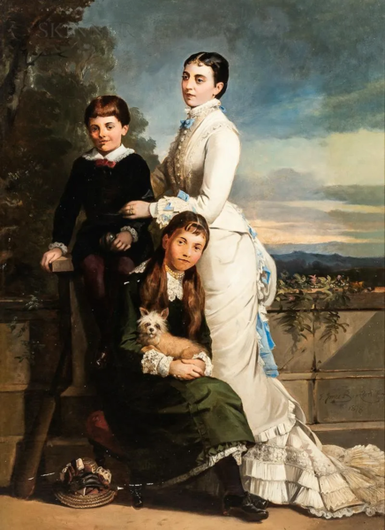 File:Thomas Jones Barker, Portrait of a woman and two children, 1878.webp