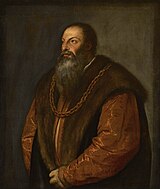 『ピエトロ・アレティーノの肖像』1537年頃 フリック・コレクション所蔵