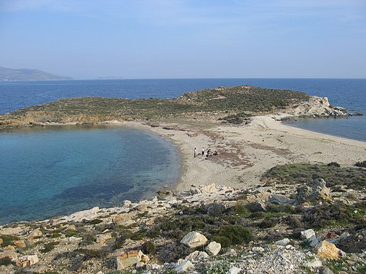 Tombolo in Euboea, Griekenland