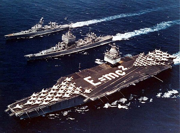 Operation "Sea Orbit" – Bainbridge (top), Long Beach (center) and Enterprise (bottom) in 1964